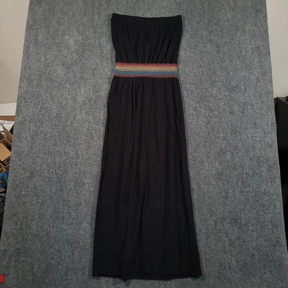 Soluna Swim Sunset Smocked Beach Cover Up Maxi Dress Women's Small Smoke NEW